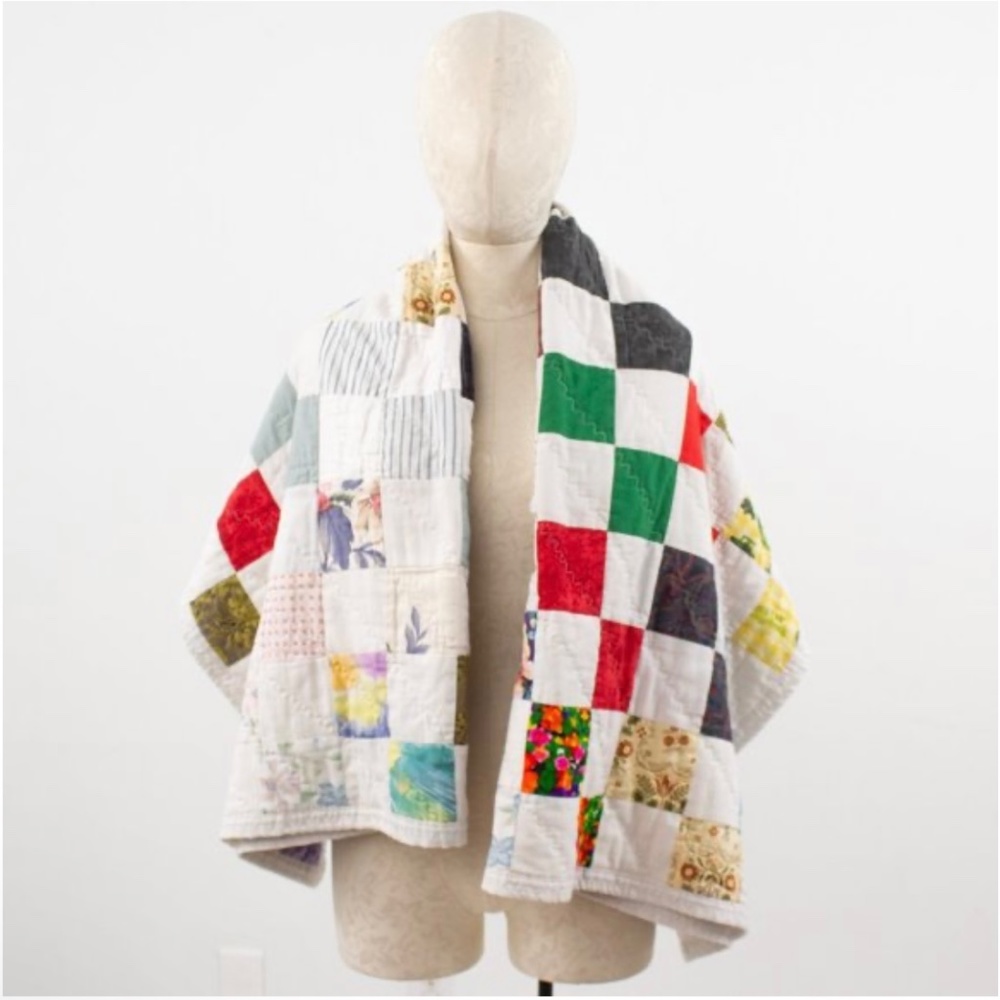 Vintage Patchwork Quilted Throw Blanket
